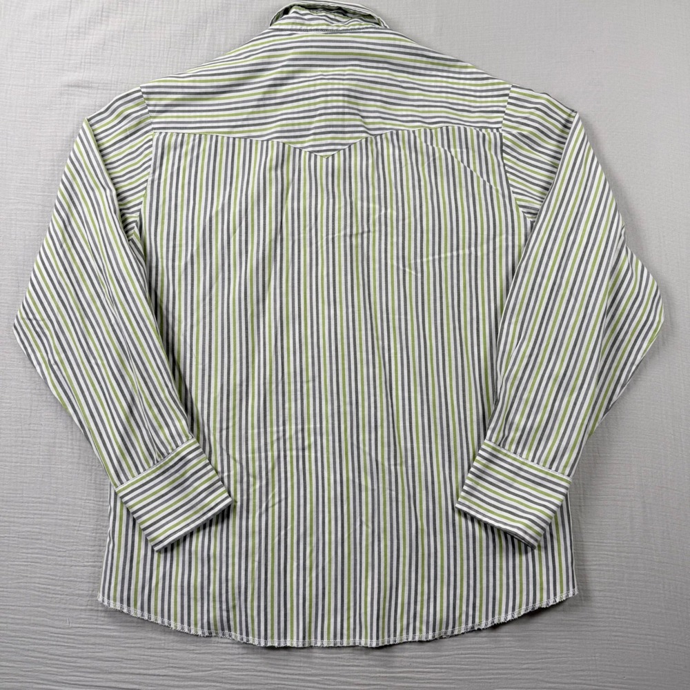 Lot of 2 Vintage Wrangler Pearl Snap Western Shirts Men Large Stripe Lightweight - Picture 5 of 9